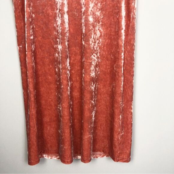 MADEWELL | Crushed Velvet Peach Mock Neck Cap Sleeve Dress Women’s Size X-Small - Picture 5 of 11